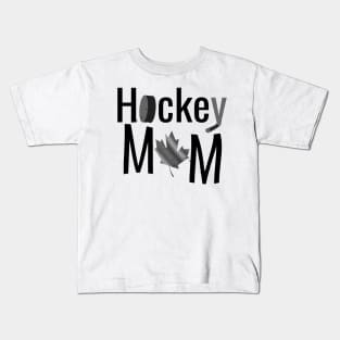 Canadian Hockey Mom in Black and White Kids T-Shirt
